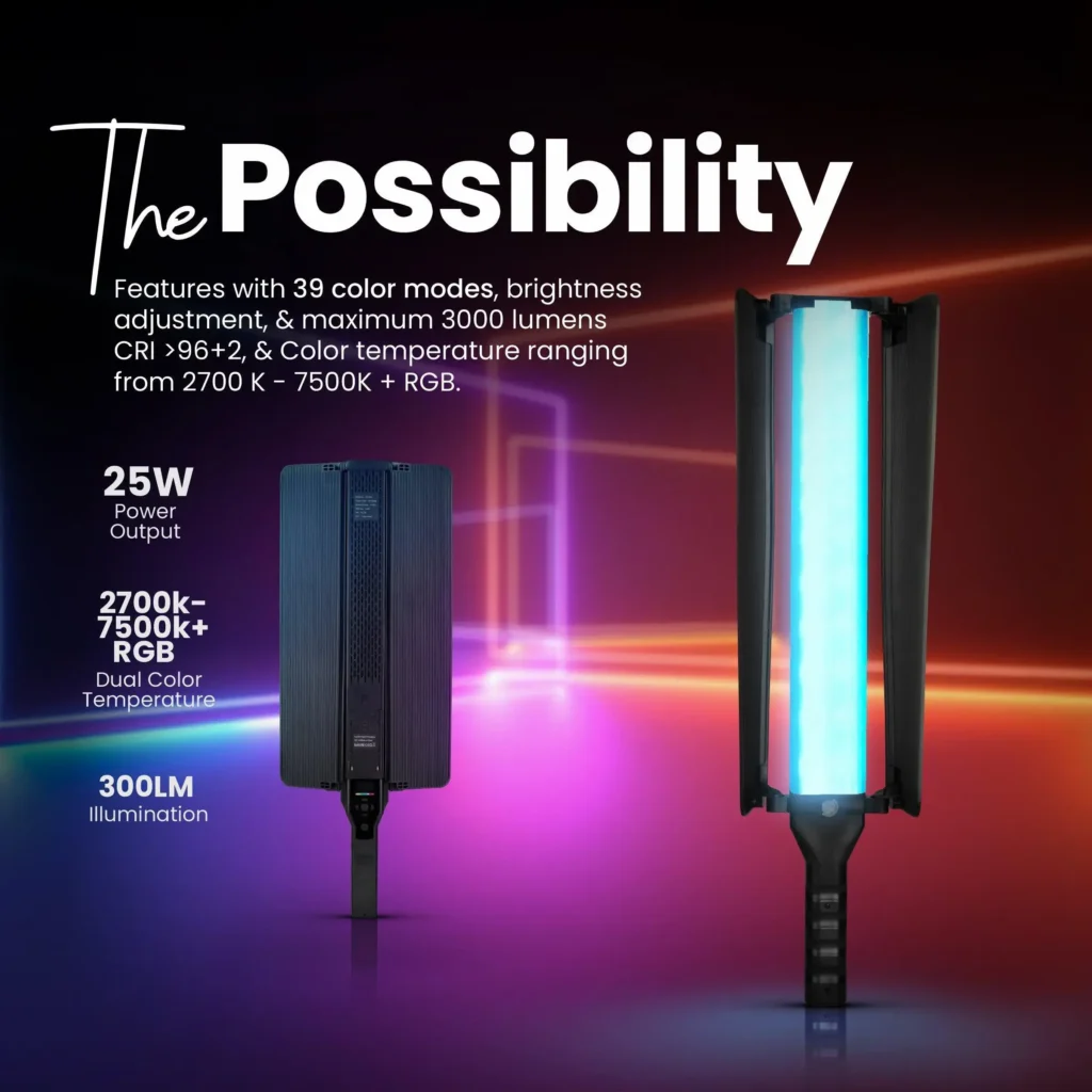 Digitek (Dsl-25W Rgb) Portable Handheld Rgb Ledlight Wand With Barn Door (Batte