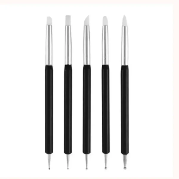 Shills Nail Silicon Brush  with Dotying Tools Black