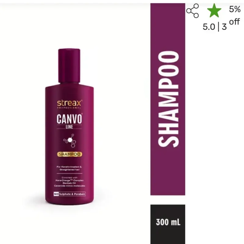 Streax Professional Canvoline Straightening Post Care Shampoo for Women