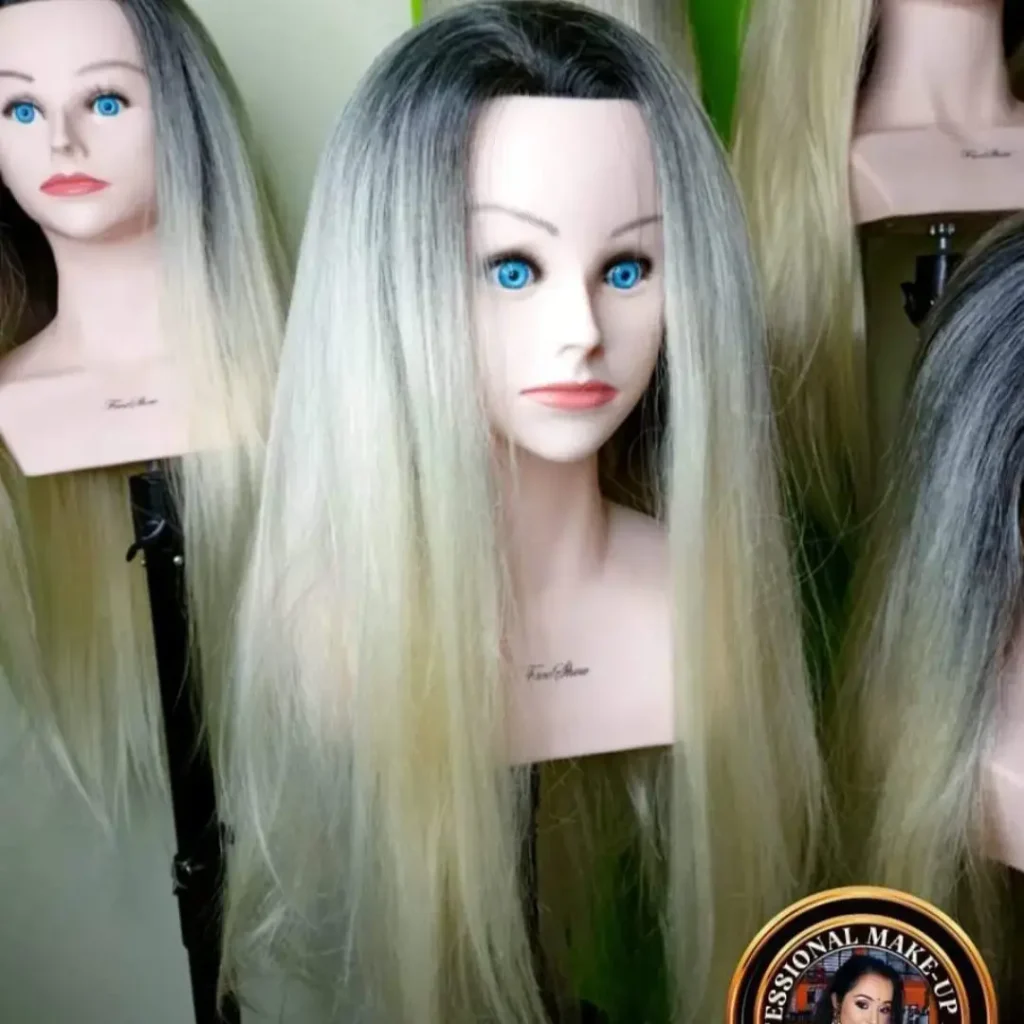 100% Heat Resistance Sholder Dual tone Hair Dummy Without Stand