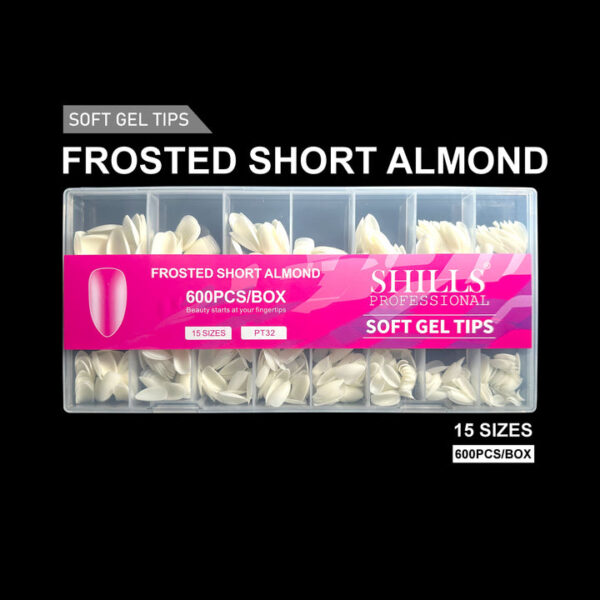 Shills Frosted Short Almond Soft Gel Tips