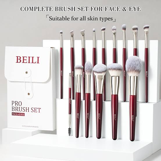 Premium Beili Pro Brush set of 15 pcs Face & Eye