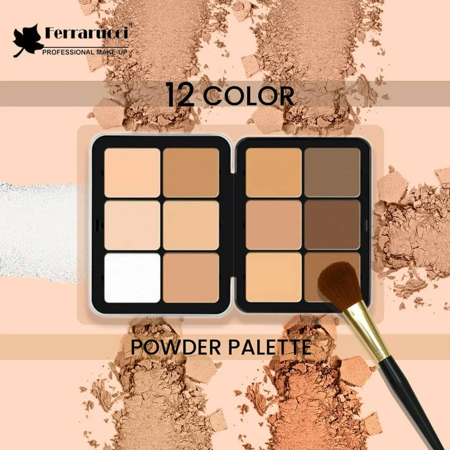 Ferrarucci 12 Color Powder Contour Palette