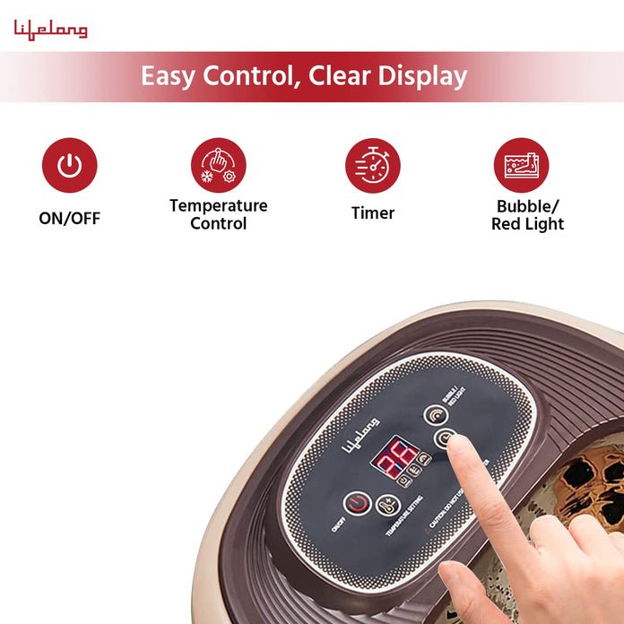 Advance Foot Spa Massager 500W Electric Foot Spa Machine with 8 Manual Rollers, Digital Panel