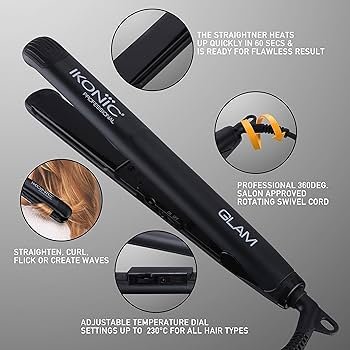 Ikonic Glam Hair Straightener For Women With Professional Cutting-Edge Floating