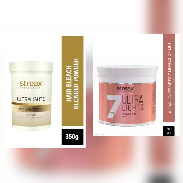 Streax Professional Ultralights Pre-Lightening Powder, Up to 7 levels of Lift